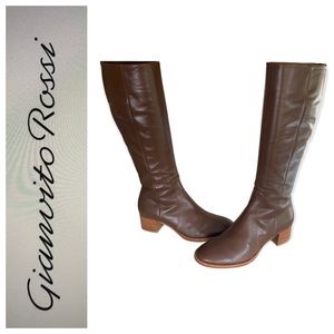 GIANVITO ROSSI Knee HIGH Leather BOOTS